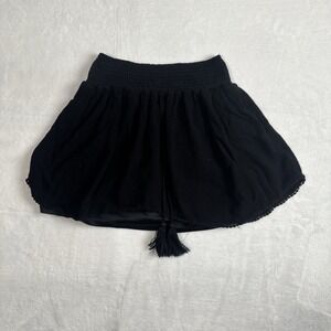 Y2K Xhilaration Black Lace Floral Mini Short Skirt‎ Elastic Women's XS